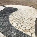 四川 黄金麻冰裂纹地铺石工地铺装案例