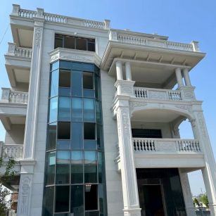 四川 白麻花岗岩别墅外墙干挂效果展示