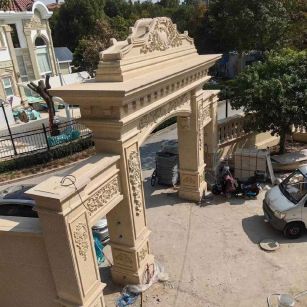 四川 黄金麻荔枝面花岗岩别墅门楼