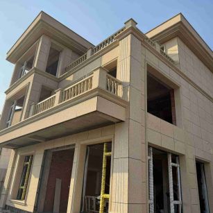 四川 黄金麻花岗岩石材荔枝面外墙干挂效果展示