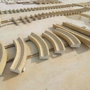 四川 黄金麻花岗岩别墅线条