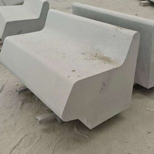 四川 芝麻白花岗岩异形坐凳，石凳