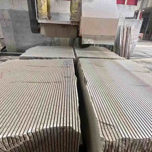 四川 车间生产日常，黄金麻白麻花岗岩