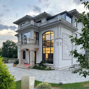 四川 白麻花岗岩私人别墅干挂石材豪华定制