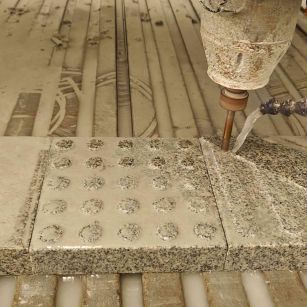 四川 芝麻白花岗岩石材盲人石、盲道石、盲点石