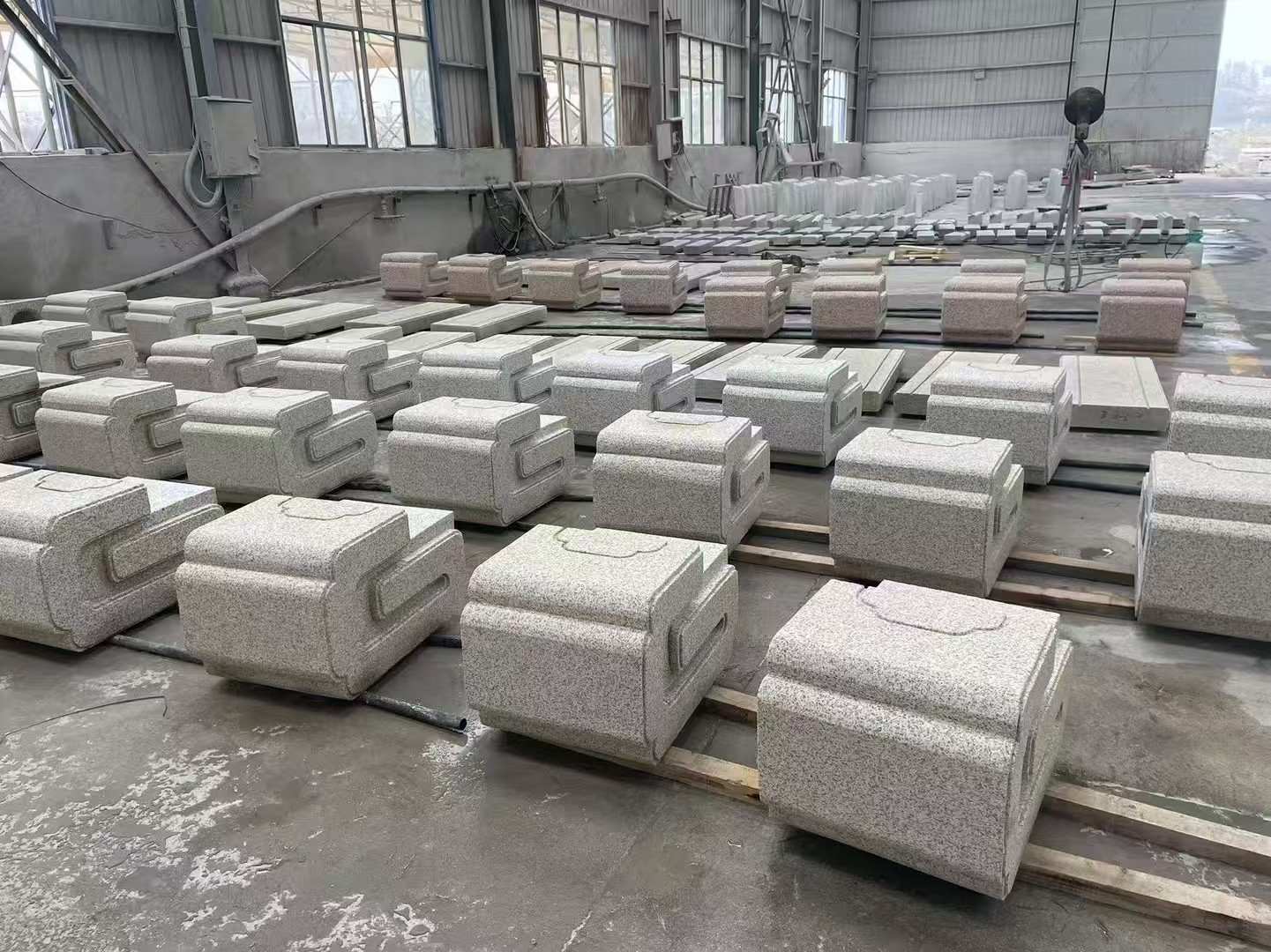 四川 白麻花岗岩异形加工-石凳，坐凳