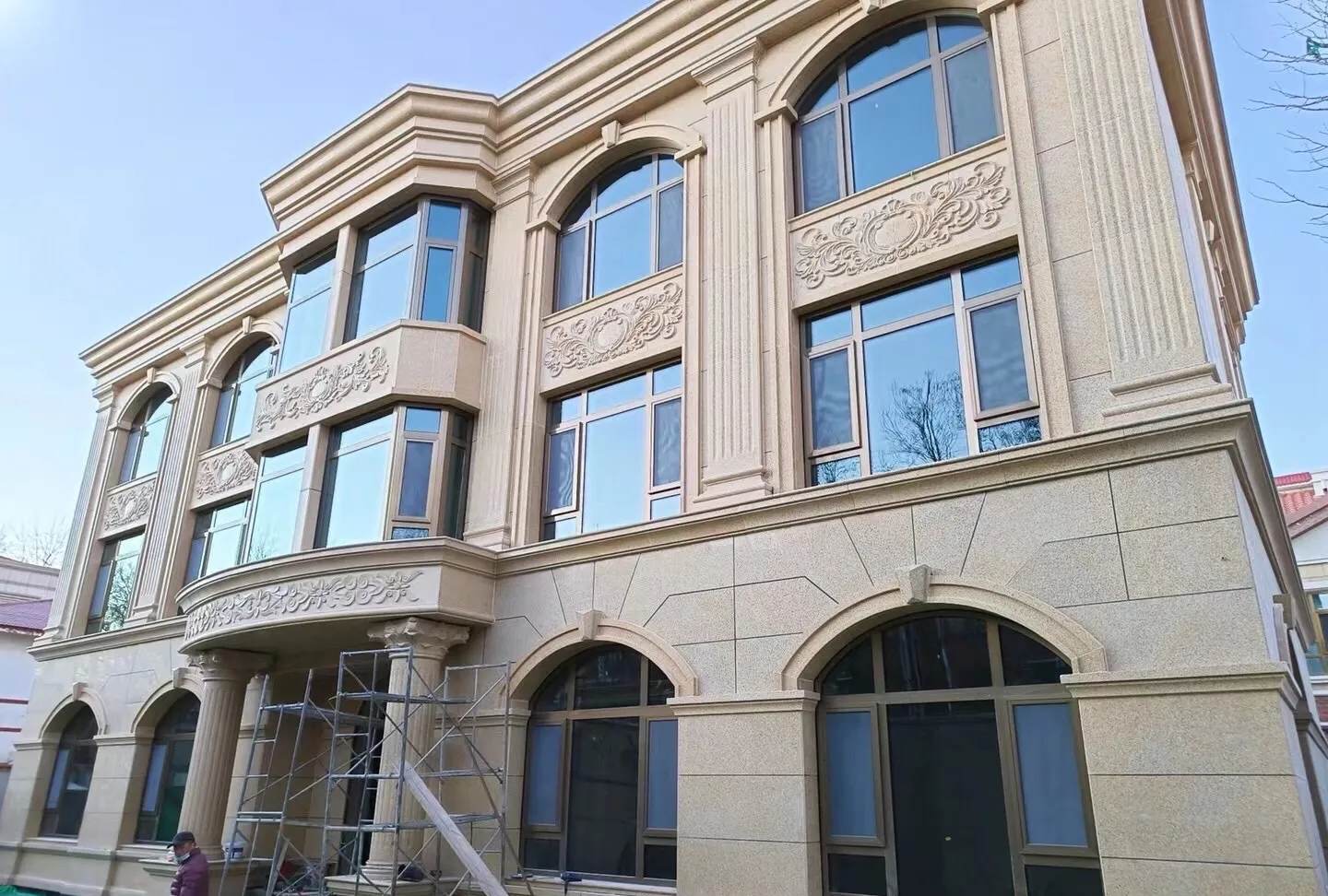 四川 黄金麻花岗岩别墅外墙干挂