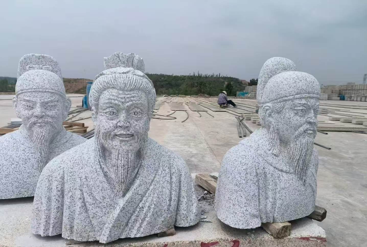 四川 白麻花岗岩石材人物立体雕刻