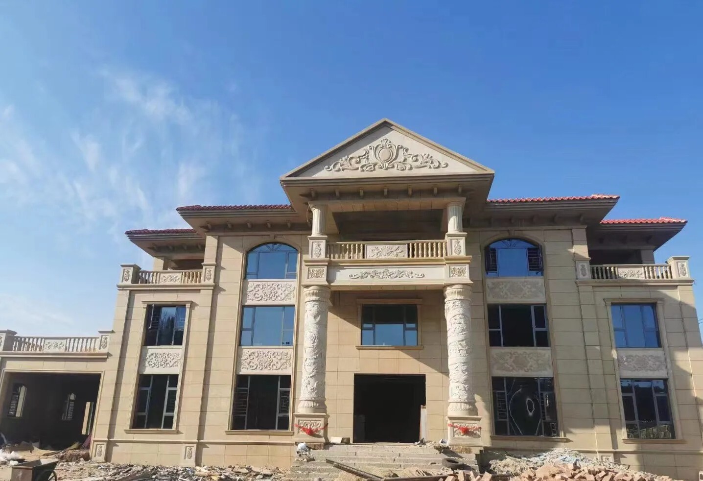 四川 黄金麻花岗岩别墅外墙干挂