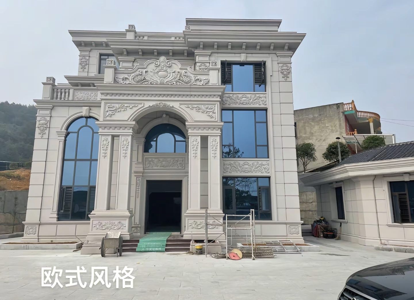 四川 白麻花岗岩别墅外墙干挂