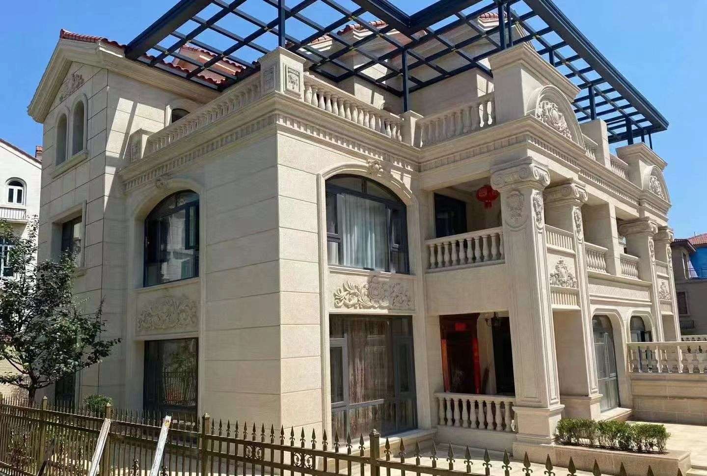 四川 黄金麻花岗岩荔枝面别墅外墙干挂