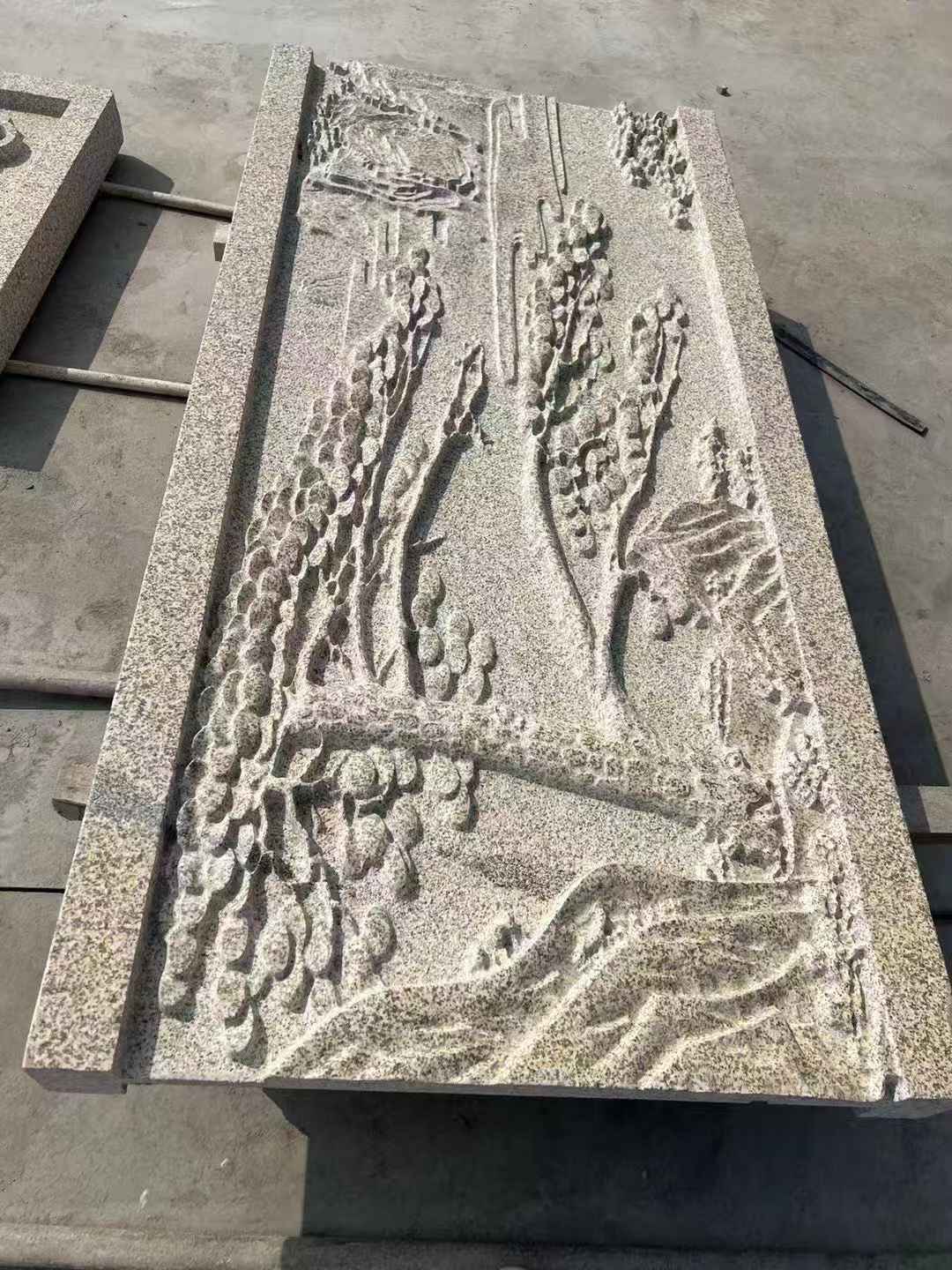 四川 黄金麻雕刻板浮雕迎客松